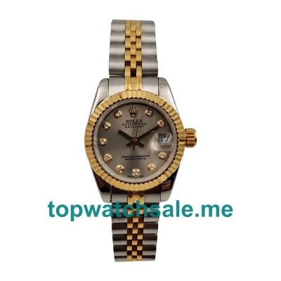 UK Grey Dials Steel And Gold Rolex Lady-Datejust 79173 Replica Watches