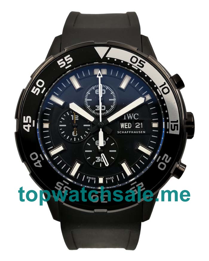 UK Black Dials Black Steel IWC Aquatimer IW376705 Replica Watches