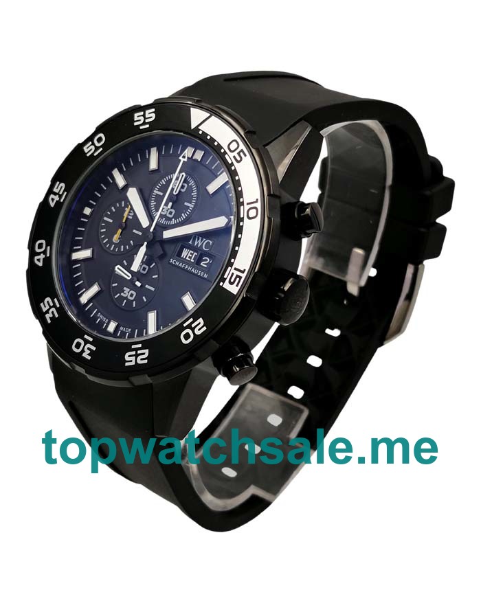 UK Black Dials Black Steel IWC Aquatimer IW376705 Replica Watches