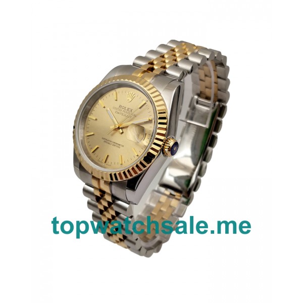 UK Champagne Dials Steel And Gold Rolex Datejust 16233 Replica Watches