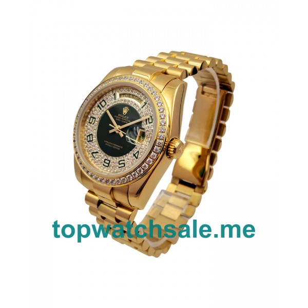 UK Green Dials Gold Rolex Day-Date 118348 Replica Watches