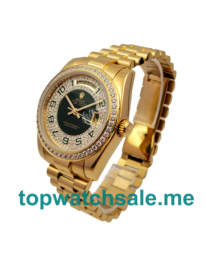 UK Green Dials Gold Rolex Day-Date 118348 Replica Watches