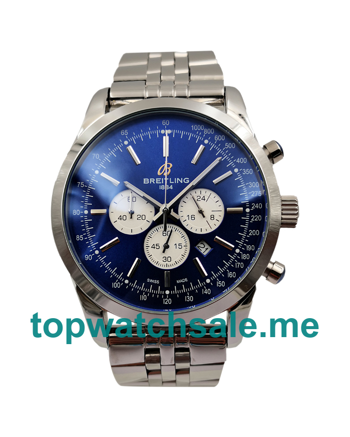 UK Blue Dials Steel Breitling Transocean AB015212 Replica Watches