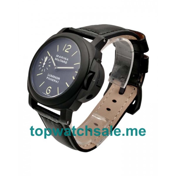 UK Black Dials Black Steel Panerai Luminor PAM00082 Replica Watches