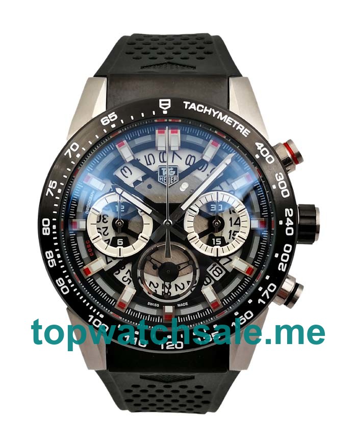 UK 46MM Black Skeleton Dials TAG Heuer Carrera CBG2A10.FT6168 Replica Watches