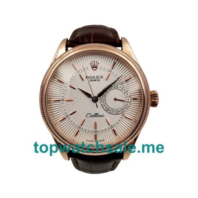 UK White Dials Rose Gold Rolex Cellini 50515 Replica Watches