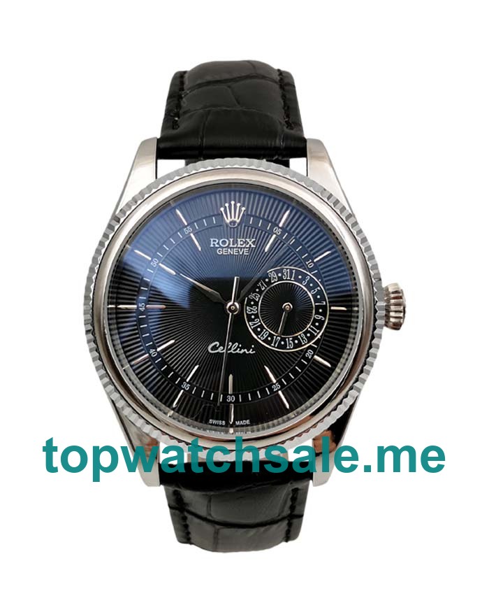 UK Black Dials Steel Rolex Cellini 50519 Replica Watches