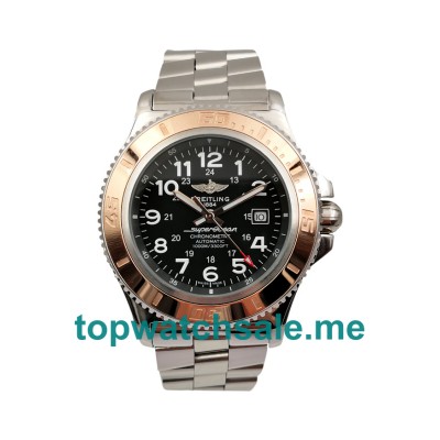 UK Black Dials Steel And Rose Gold Breitling Superocean A17392 Replica Watches