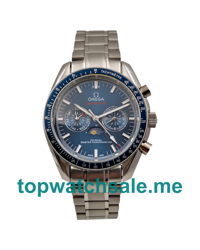 UK Blue Dials Steel Omega Speedmaster Replica Moonwatches 304.33.44.52.03.001