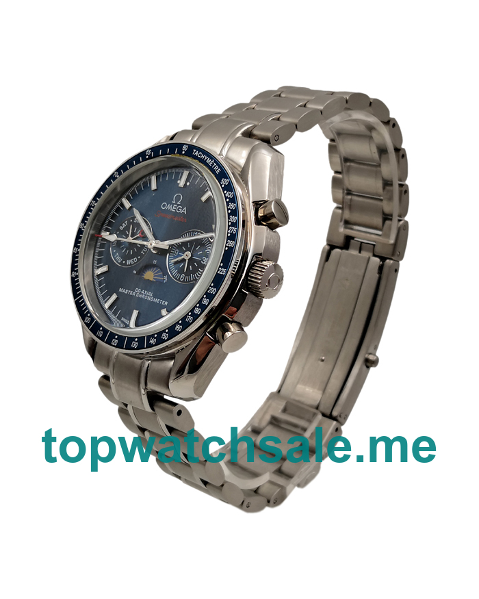 UK Blue Dials Steel Omega Speedmaster Replica Moonwatches 304.33.44.52.03.001