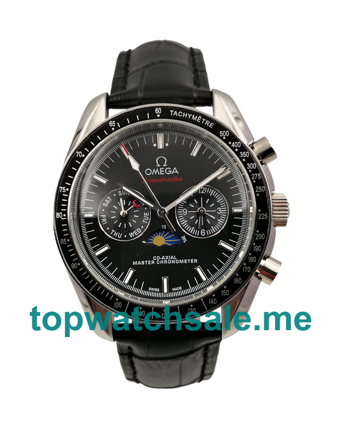 UK Black Dials Steel Omega Speedmaster Replica Moonwatches 304.33.44.52.01.001