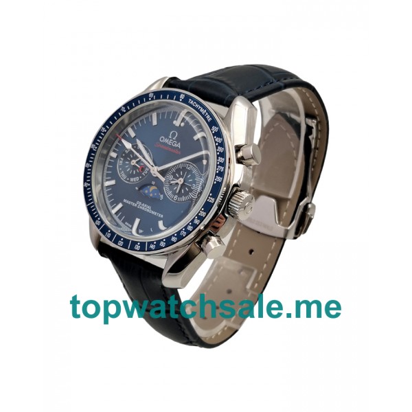 UK Blue Dials Steel Omega Speedmaster Replica Moonwatches 304.33.44.52.03.001