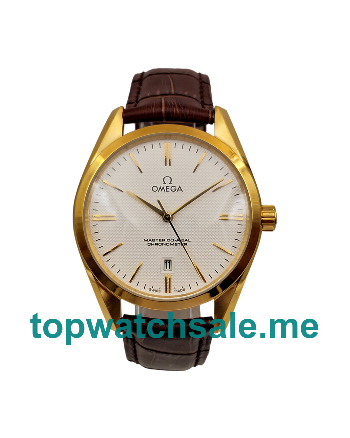 UK White Dials Gold Omega De Ville Hour Vision 432.53.40.21.02.001 Replica Watches