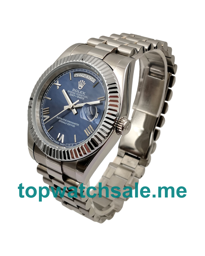 UK Blue Dials Steel Rolex Day-Date 228239 Replica Watches