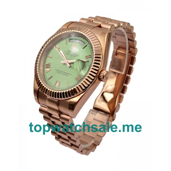 UK Green Dials Rose Gold Rolex Day-Date 228235 Replica Watches