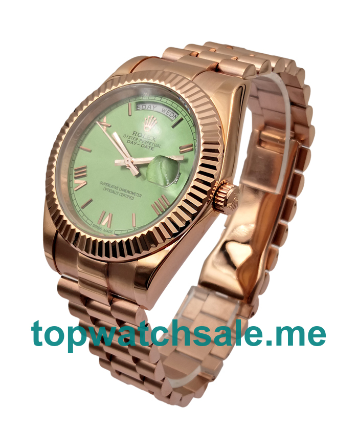 UK Green Dials Rose Gold Rolex Day-Date 228235 Replica Watches