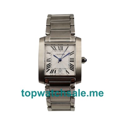 UK Steel Replica Cartier Tank Francaise W51002Q3 White Dials Watches