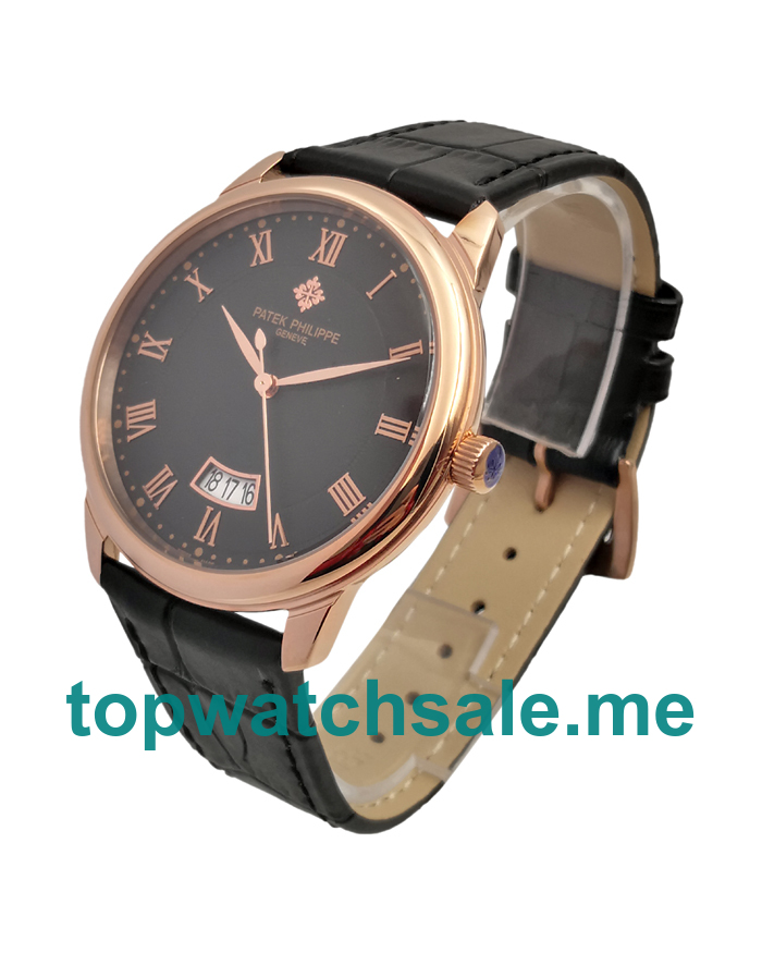 UK Black Dials Rose Gold Patek Philippe Calatrava 5296R Replica Watches