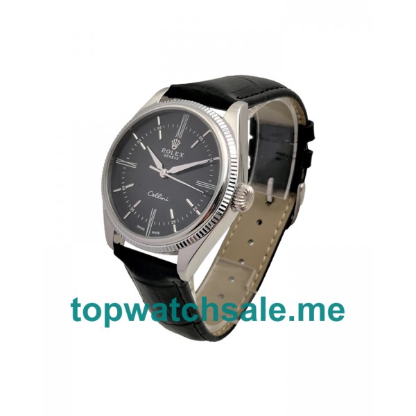 UK Black Dials Steel Rolex Cellini 50509 Replica Watches