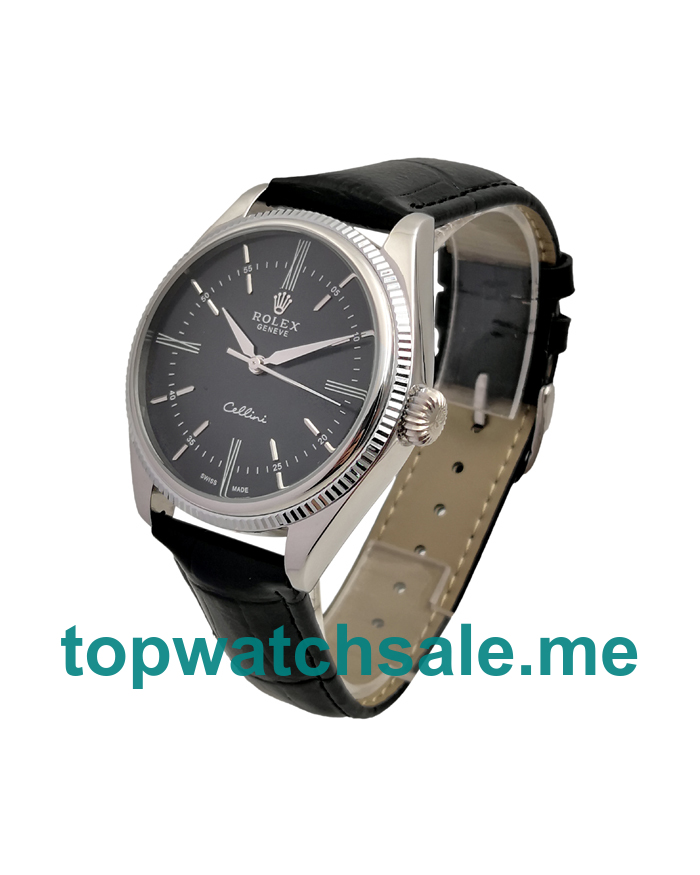 UK Black Dials Steel Rolex Cellini 50509 Replica Watches