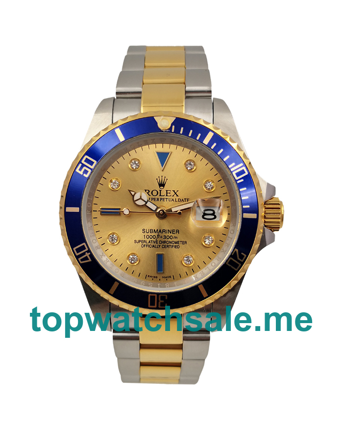 UK Champagne Dials Steel And Gold Rolex Submariner 16613 Replica Watches