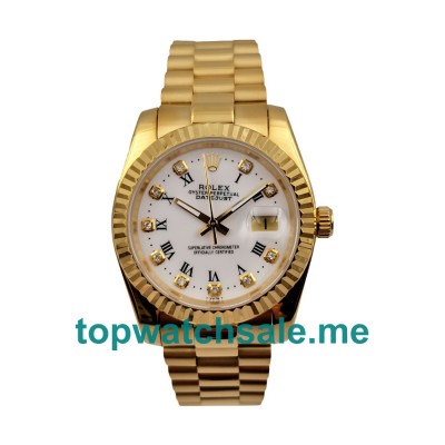 UK White Dials Gold Rolex Datejust 68278 Replica Watches