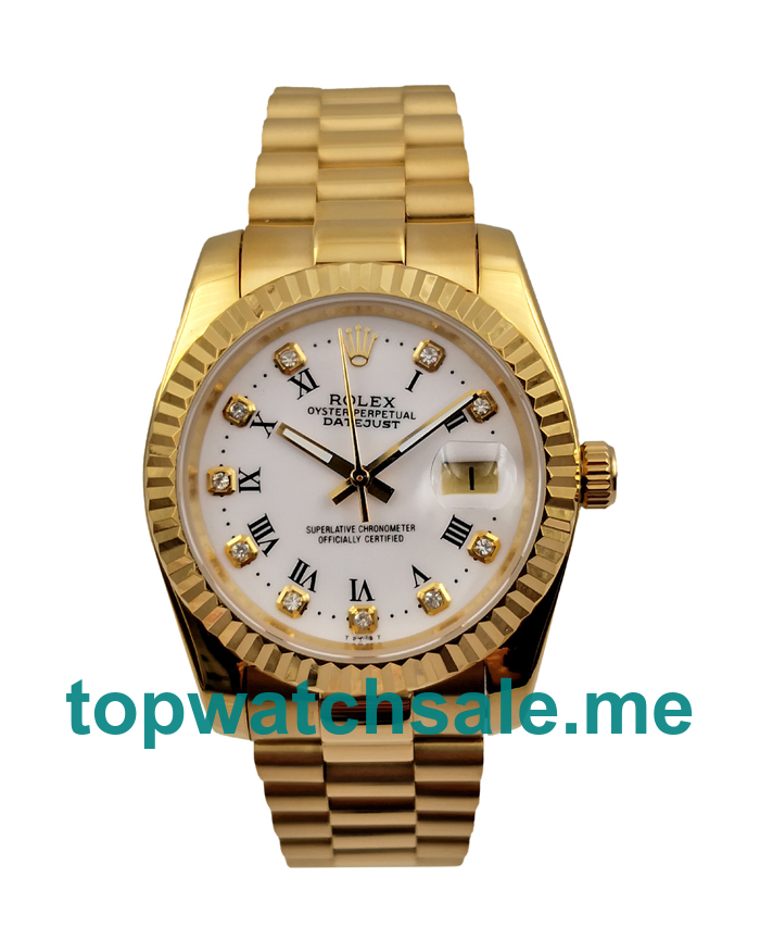 UK White Dials Gold Rolex Datejust 68278 Replica Watches