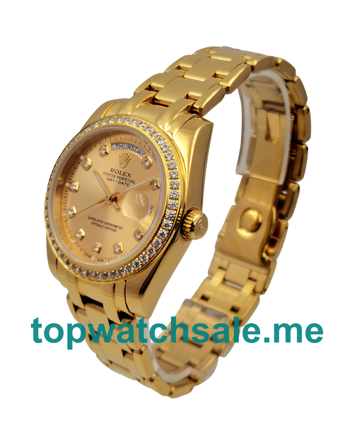 UK Champagne Dials Gold Rolex Day-Date 18038 Replica Watches