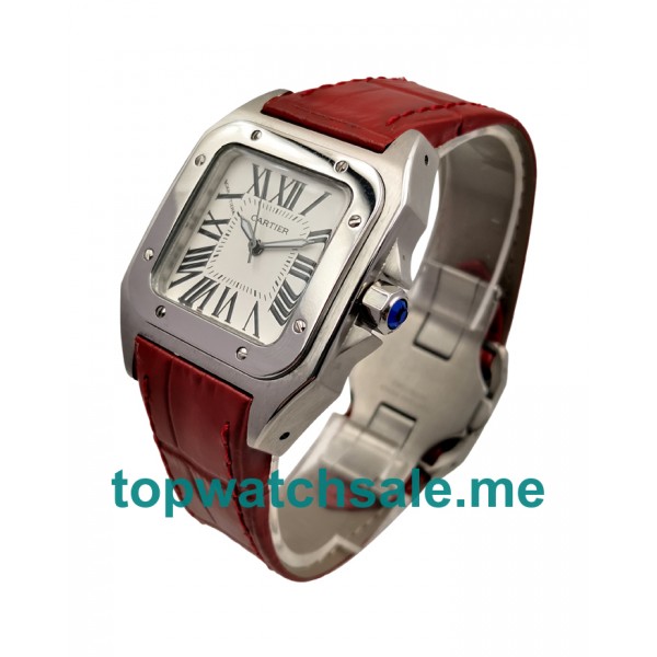 UK White Dials Steel Cartier Santos 100 W20126X8 Replica Watches