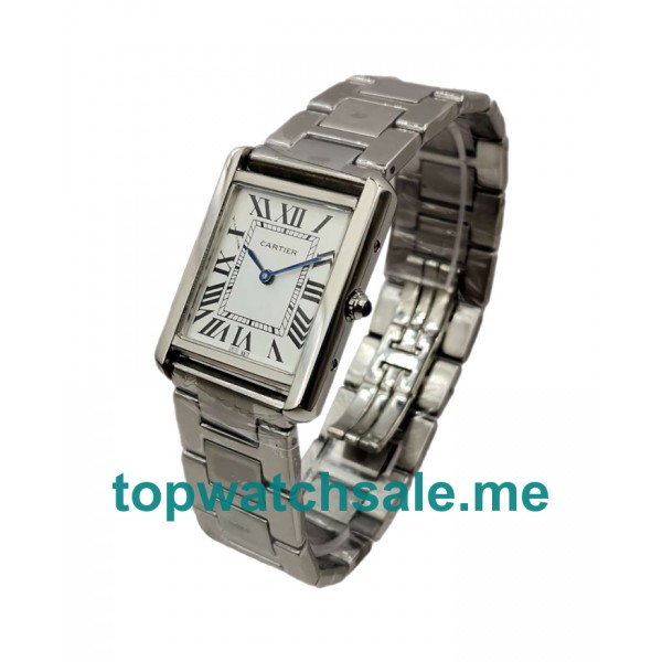 UK Silver Dials Steel Cartier Tank Francaise W5200014 Replica Watches