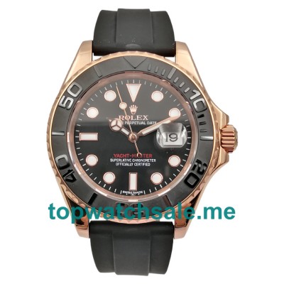 UK Black Dials Rose Gold Rolex Yacht-Master 116655 Replica Watches