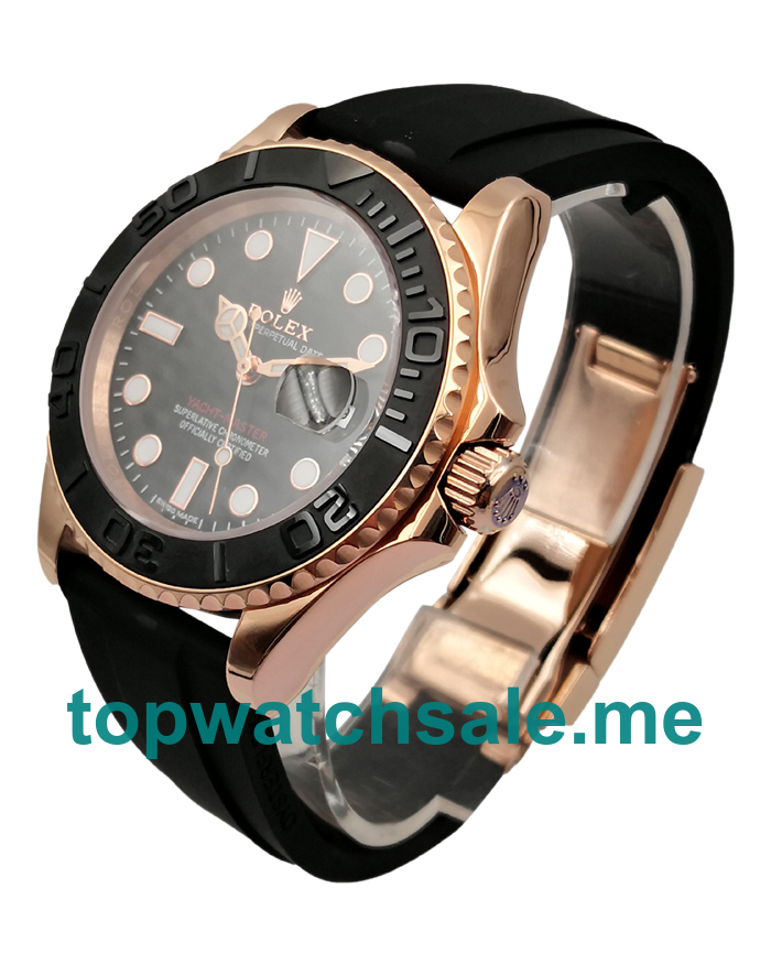 UK Black Dials Rose Gold Rolex Yacht-Master 116655 Replica Watches