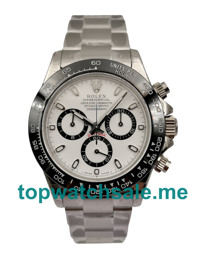 UK White Dials Steel Rolex Daytona 116500 Replica Watches