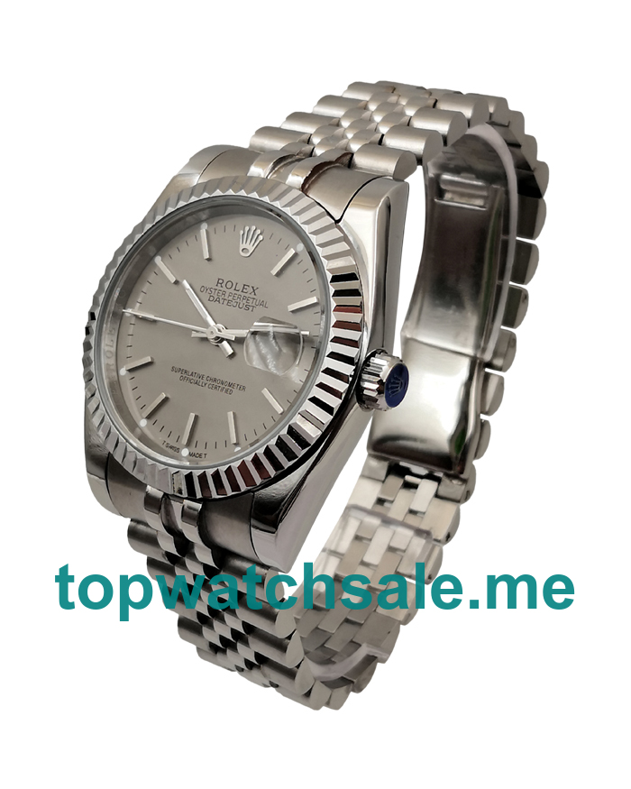 UK Grey Dials Steel Rolex Datejust 16234 Replica Watches