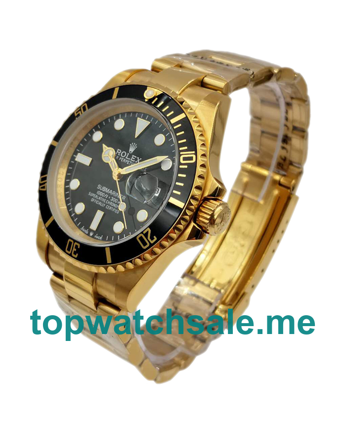 UK Black Dials Gold Rolex Submariner 116618 LN Replica Watches