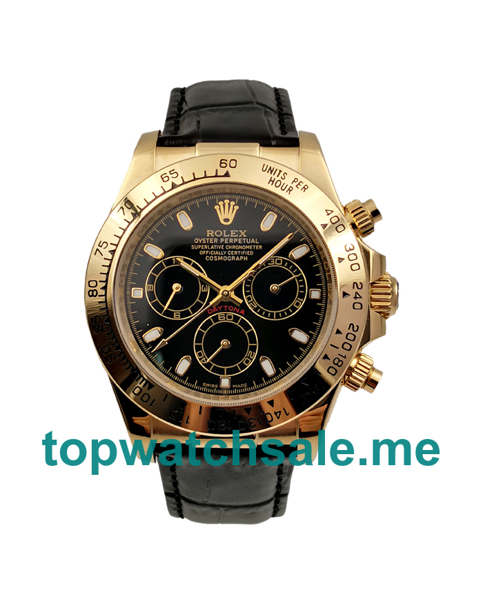 UK Black Dials Gold Rolex Daytona 116518 Replica Watches