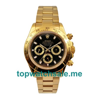 Black Dials Replica Rolex Daytona 116508 Watches UK For Men