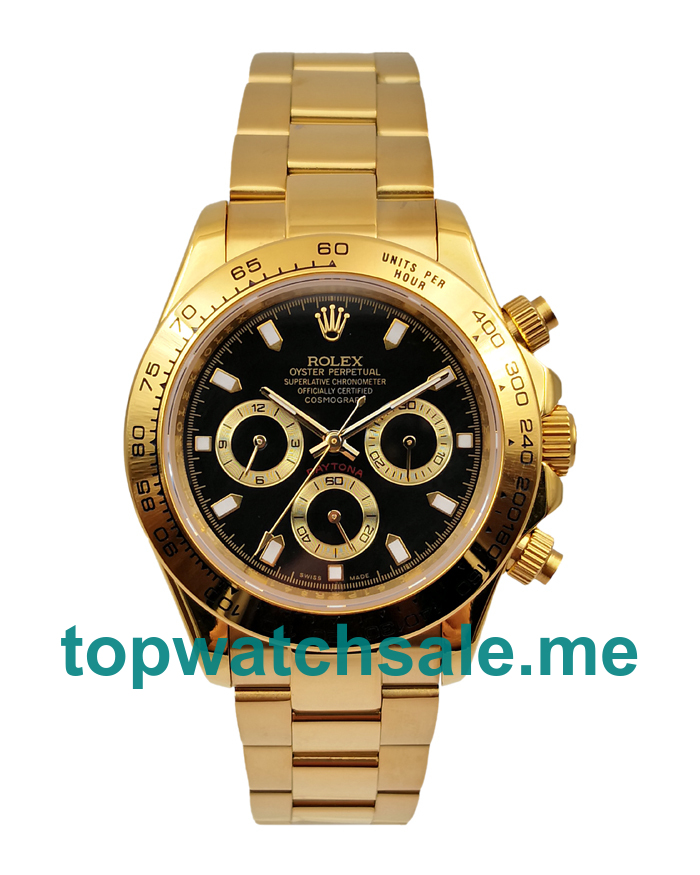 Black Dials Replica Rolex Daytona 116508 Watches UK For Men