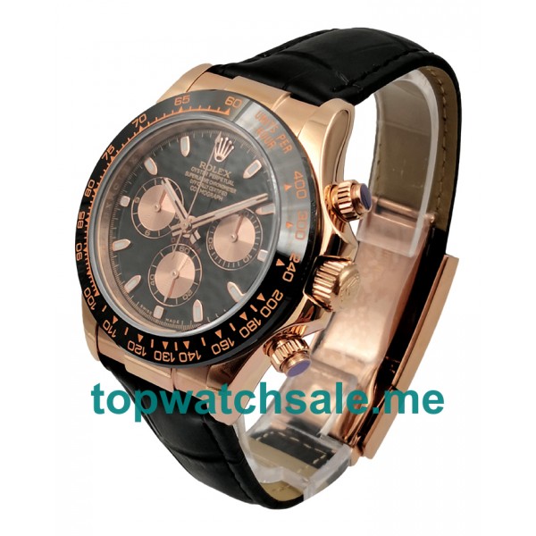 UK Black Dials Rose Gold Rolex Daytona 116515 Replica Watches