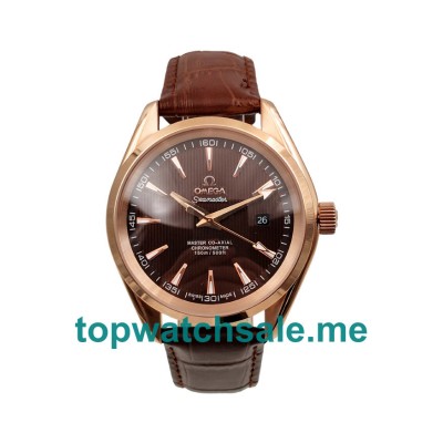 UK Coffee Dials Rose Gold Omega Seamaster Aqua Terra 231.53.39.21.06.001 Replica Watches