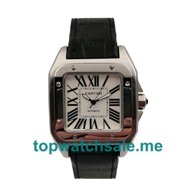 UK White Dials Steel Cartier Santos 100 W20106X8 Replica Watches