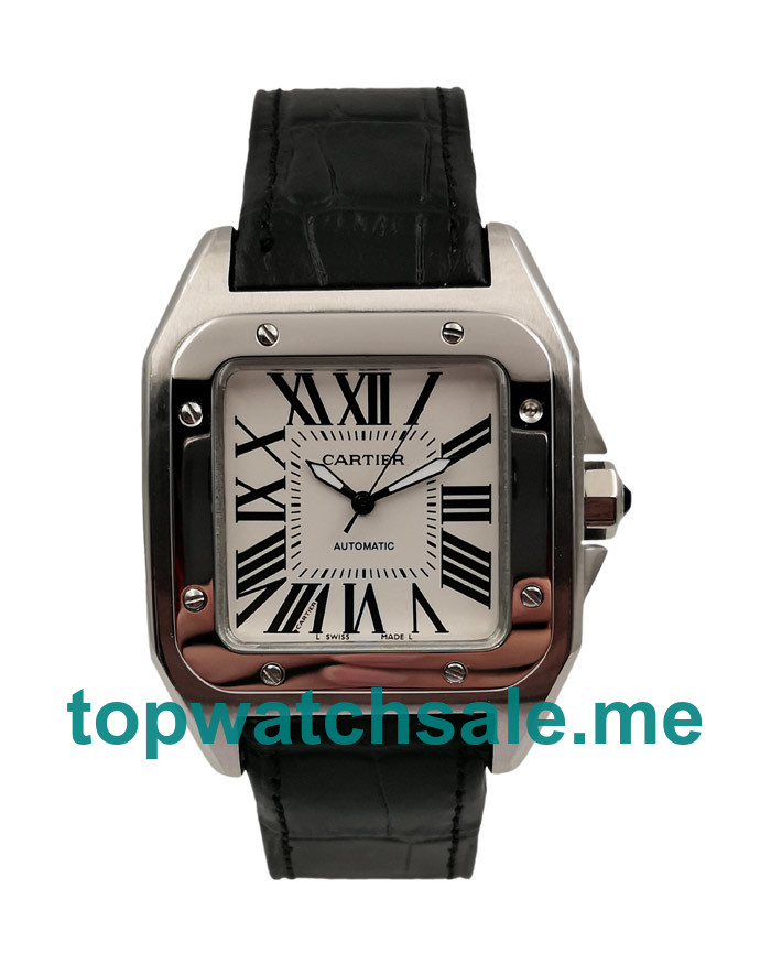 UK White Dials Steel Cartier Santos 100 W20106X8 Replica Watches