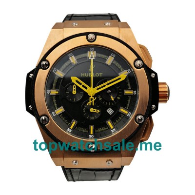 UK Black Dials Rose Gold Hublot King Power 171626 Replica Watches