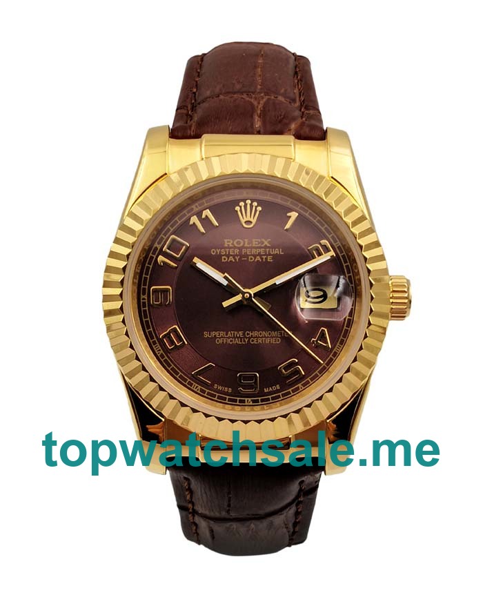 UK Coffee Dials Gold Rolex Datejust 116238 Replica Watches