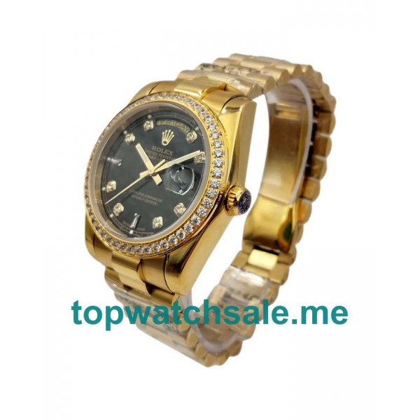 UK Black Dials Gold Rolex Day-Date 18038 Replica Watches