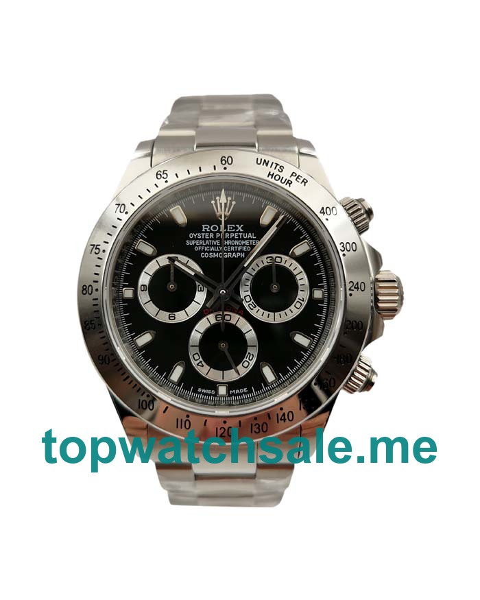 UK Black Dials Steel Rolex Daytona 116520 Replica Watches