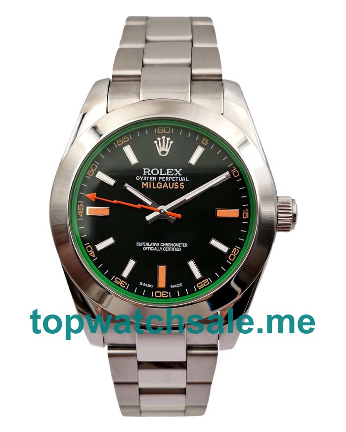 UK Black Dials Steel Rolex Milgauss 116400 GV Replica Watches