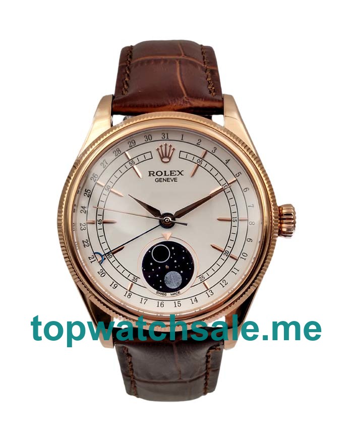 UK White Dials Rose Gold Rolex Cellini 50535 Replica Watches